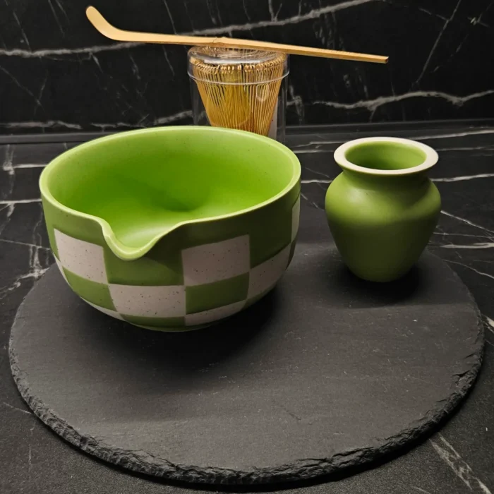 Japoniškas matcha arbatos rinkinys su dubeniu ir šluotele